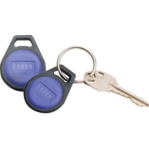 HID 2050PNNAN iCLASS Key II 2K/2 Contactless Smart Key Fob, Programmed iCLASS, Laser iClass Numbers, Black with Blue Insert