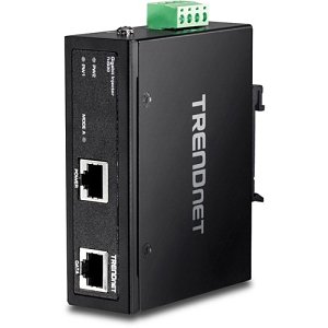 TRENDnet Hardened Industrial Gigabit PoE+ Injector, DIN-Rail, Wall Mount, IP30 Rated Housing, DIN-rail & Wall Mounts Included, TI-IG30