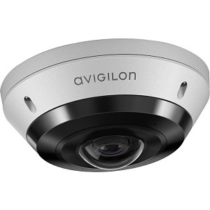 Avigilon 8.0C-H5A-FE-DO1-IR H5A-Series 8MP IR Fisheye Camera, 1.4mm Fixed Lens, Surface Mount, White