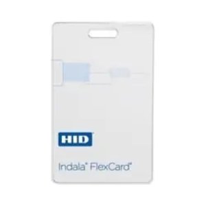 HID FPCRD-SSSMW Indala Prox FlexCard, Standard, Programmed, Low Frequency 125 kHz, Vertical Slot, Embossed Side with Embossed Indala Logo, White with UV protection