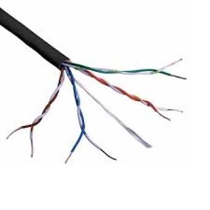 Connectix 001-003-004-30 CAT5e External Cable, 24/4 Solid PC, UTP, LDPE Outer Sheath, 305m Reel, 305m Box, Black