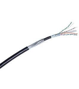 Connectix 001-003-005-80 CAT6 Armoured External Cable, 23/4 Solid BC, Direct Burial, FTP, SWA, 1m, Black