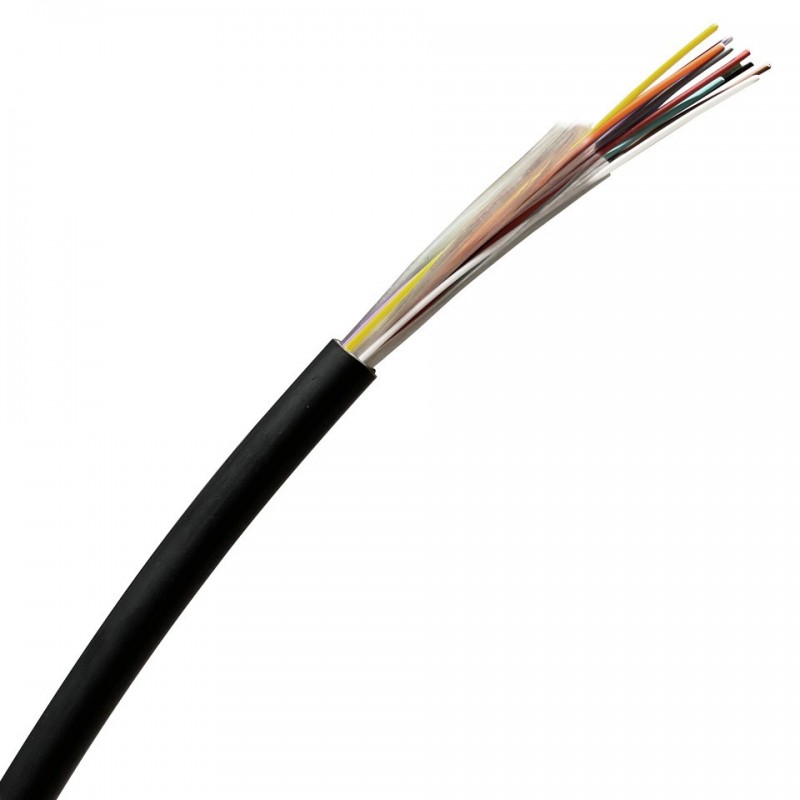 Connectix 002-005-009-34 Starlight Series Tight Buffered Loose Tube Internal/External Fibre Optic Cable, 12-Fibre, Cca Rated, OM4-50/125, Black