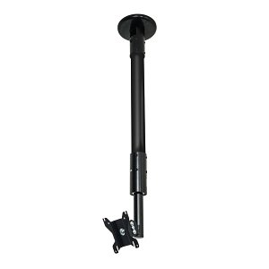 B-Tech BT7553-050-BB Flat Screen Ceiling Mount with Tilt and Swivel, Screen Rotation 360°, Load Capacity 23kg