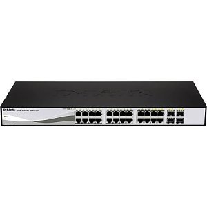 D-Link DGS-1210-24P DGS-1210 Series, 24-Port Gigabit Smart Managed PoE Switch with Fibre Uplink, 193W