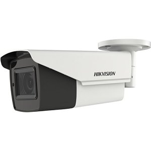 Hikvision DS-2CE19H8T-AIT3ZF Pro Series 5MP Ultra Low Light IR HDoC Bullet Camera, 2.7-13.5mm Motorized Varifocal Lens, White