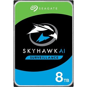 Seagate ST8000VE001 SkyHawk AI 3.5" Hard Drive for NVRs with AI, 8TB, SATA 6Gb/s