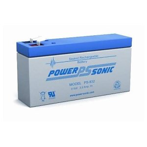 Power Sonic PS-832 PS Series, 8V, 3.2Ah, Sealed Lead Acid Rechargable Battery, 20-Hr Rate Capacity