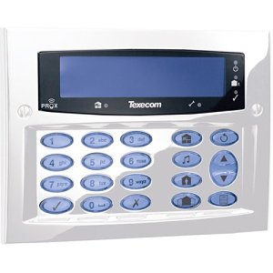Texecom DBD-0171 Premier Elite Series, 32-Character LCD Display Programmable Keypad with TouchtOne Backlit Keys, Built-in Proximity Tag Reader Wall Mount, White