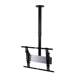 B-Tech BT8427-B Adjustable Drop Universal Flat Screen Ceiling Mount with Tilt, Weight Capacity 70kg, Black