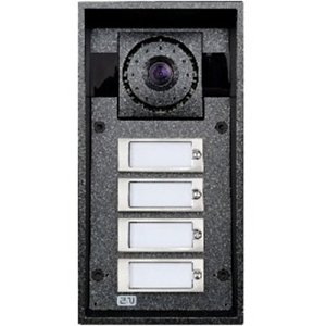 2N IP Force 4-Button Intercom Door Station Module with Camera and Speaker, IP69K, 12VDC, Black
