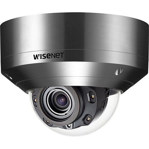 Hanwha XNV-8080RSA Wisenet X Series, WDR IP66 5MP 3.9-9.4mm Motorized Varifocal Lens, IR 50M IP Dome Camera, Silver