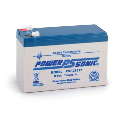 Power Sonic PS-1270VdS PS Series, 12V, 7Ah, 6 Cells, Sealed Lead Acid Rechargable Battery, 20-Hr Rate Capacity