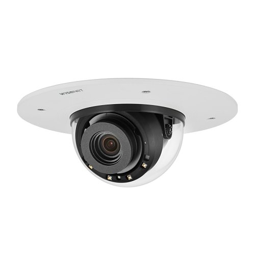 Hanwha PND-A9081RF Wisenet P Series 8MP Flush-Mount AI IR Dome Camera, 4.5-10mm Varifocal Lens