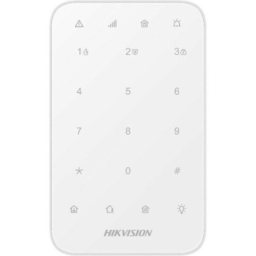 Hikvision DS-PK1-E-WE 2-Way 868 MHz Wireless LED Keypad, AES-128 Encryption, White