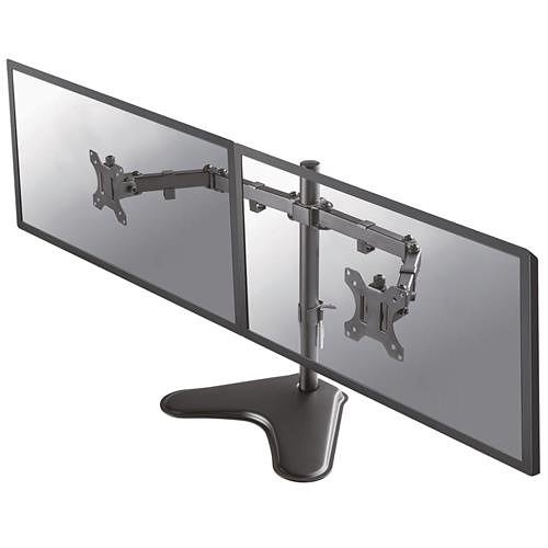 Neomounts FPMA-D550DDBLACK Full Motion Dual Desk Stand for two 10-32" Monitor Screens, Adjustable, Black