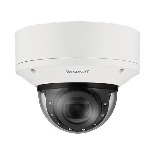 Hanwha XND-8083RV Wisenet X Series, WDR IP52 6MP 4.4-9.3mm Motorized Varifocal Lens, IR 50M IP Dome Camera, White