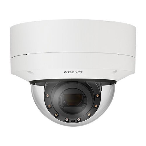 Hanwha XNV-6123R 2MP 5.2-62.4mm IR 90M, Outdoor Vandal Dome AI Camera, White