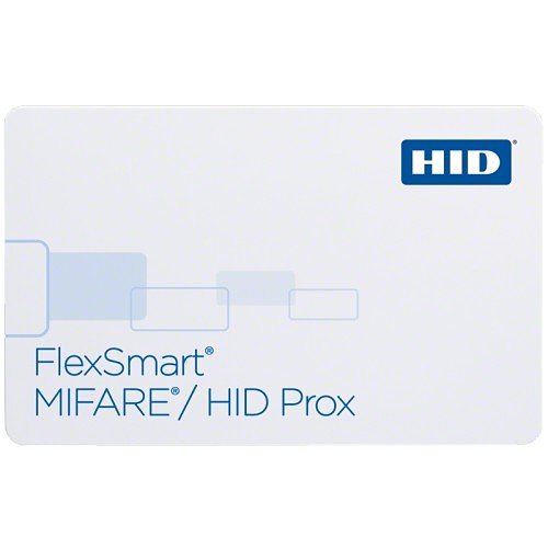 HID 1431LGGNNM FlexSmart MIFARE and Prox Combo PVC 1K Printable Smart Card, Programmed, Glossy Front and Back, No MIFARE Numbers, Matching Numbers Prox Numbers, No Slot