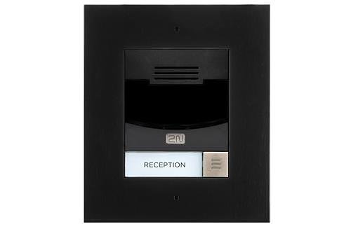 2N IP Solo 1-Button Intercom Door Station Module with Camera, IP54, 12VDC, Flush Mount, Black