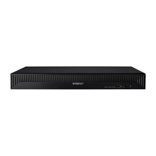 Hanwha QRN-1630S Wisenet Q Series, 8MP 16-Channel 128Mbps NVR with 16 PoE Ports and 4TB HDD, Black