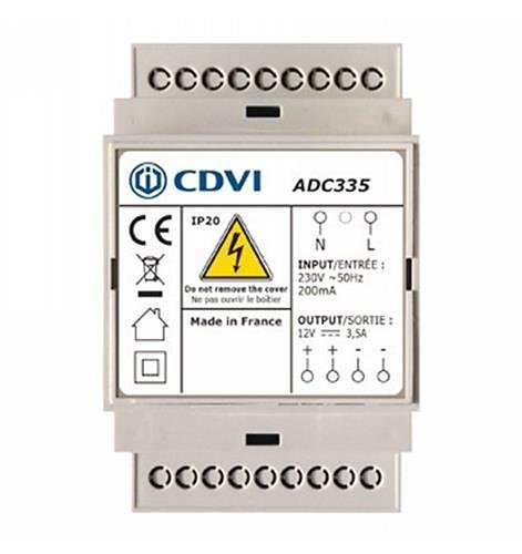 CDVI ADC335 12VDC 3.5A Switch Mode Power Supply, for Powering External Gate Locks or Magnets