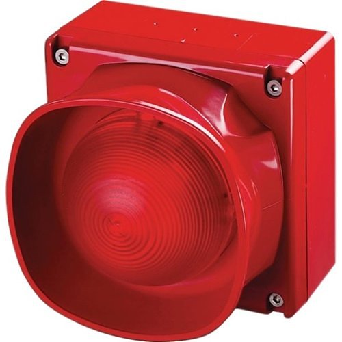 Apollo 55000-298APO XP95 Series Isolating Open-Area Multi-Tone Sounder Beacon 100dB A, Outdoor Use, Red Flash and Red Body