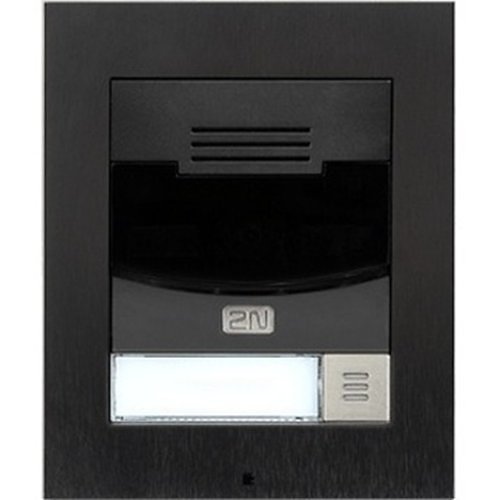 2N IP Solo 1-Button Intercom Door Station Module with Camera, Surface Mount, Black