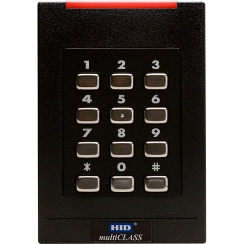 HID 921PMNNEKMA004 multiCLASS SE RPK40 Smart Card Reader Wall Switch with Keypad & Bluetooth, HID Prox, AWID & EM4102 (32 bits), NFC & Bluetooth Smart, Wiegand, Pigtail, Mobile Ready, Black