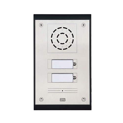 2N IP Uni 2-Button Intercom Door Station Module, IP54, 12VDC, Silver