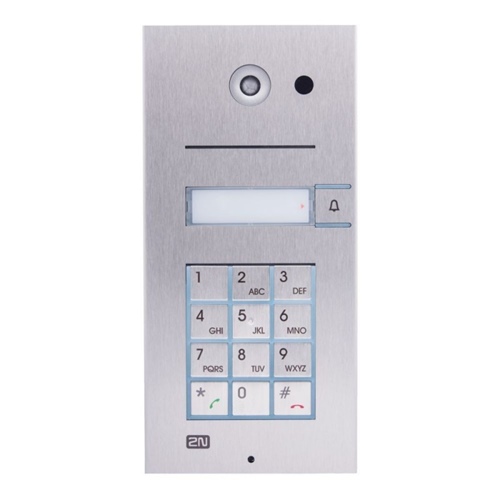 2N 9137111CKU IP Vario Series, 1-Button Intercom Door Station Module with Camera and Keypad, IP53, Silver