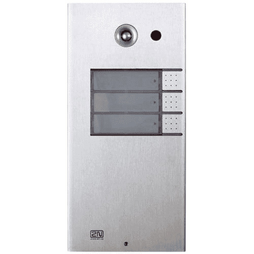 2N 9137131CU IP Vario Series, 3-Button Intercom Door Station Module with Camera, IP53, Supports Card Readers, Silver