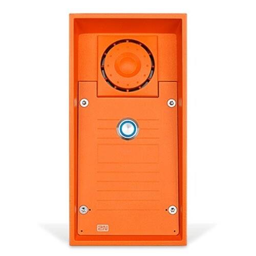 2N 9152101W IP Safety Series, 1-Button Security Intercom Door Station Module with Loudspeaker, IP69K, 12VDC, Orange