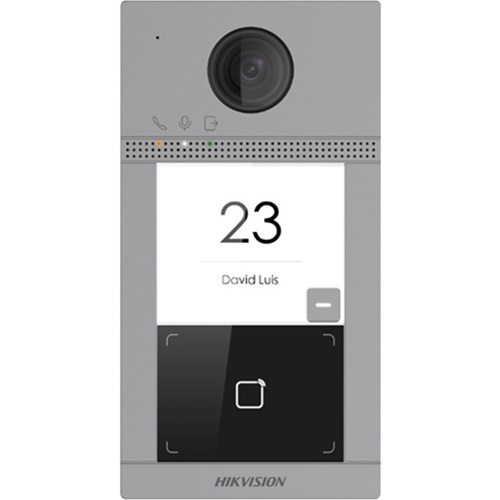 Hikvision DS-KV8113-WME1 Villa Series 1-Button Door Station with 2MP Camera & Card Reader, IP65 12VDC, Silver
