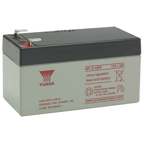 Yuasa NP1.2-12FR NP Series, 12V 1.2Ah Valve Regulated Lead–Acid Battery, 20-Hr Rate Capacity, Fire Retardant
