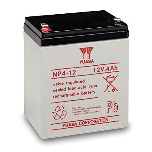 Yuasa NP4-12 Industrial Series, 12V 4Ah Valve Regulated Lead–Acid Battery, 20-Hr Rate Capacity, General Purpose