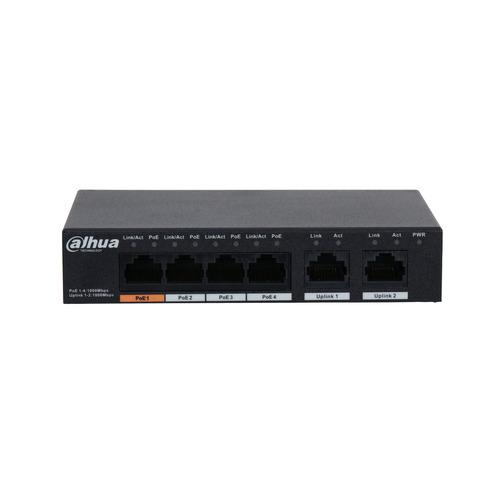 Dahua PFS3006-4ET-60 Desktop Series, 6-Port Unmanaged PoE Desktop Switch, 4 × RJ45 10-100M, 60W