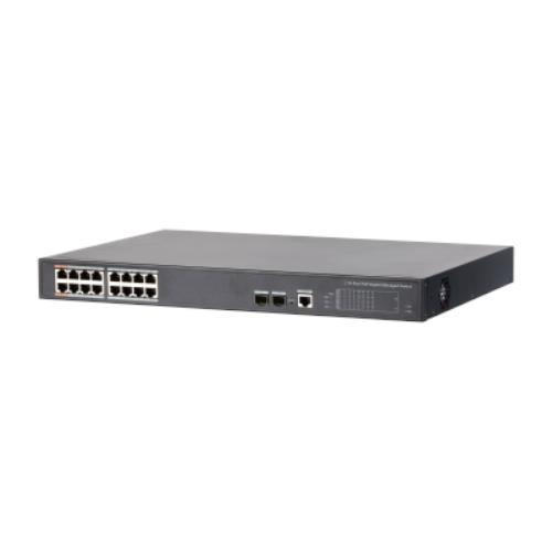 Dahua PFS4218-16ET-240 Desktop Series, 16-Port Managed 2-Layer PoE Switch, 16 × RJ45 10-100M, 240W
