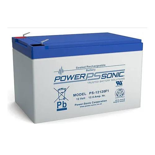 Powersonic PS-12120VdS PS Series, 12V, 12Ah, 6 Cells, Sealed Lead Acid Rechargable Battery, 20-Hr Rate Capacity 