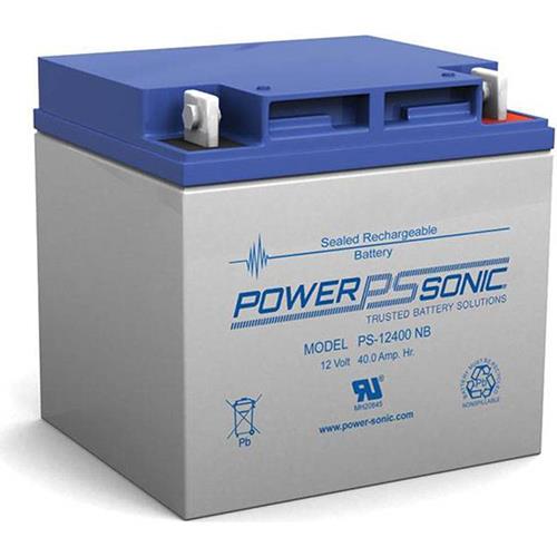 Powersonic PS-12400 PS Series, 12V, 40Ah, 6 Cells, Sealed Lead Acid Rechargable Battery, 20-Hr Rate Capacity 