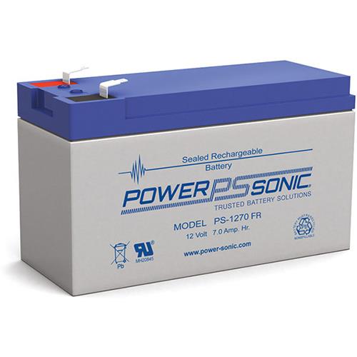 Powersonic PS-1270VdS PS Series, 12V, 7Ah, 6 Cells, Valve Regulated Lead Acid Rechargable Battery, 20-Hr Rate Capacity 