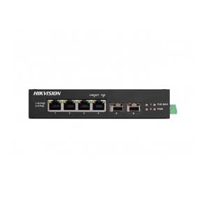 Hikvision DS-3T0506HP-E/HS Switches PoE 4 Ports GB 60w +2sfp Durci, Industriële Netwerk Switch 4kanaals