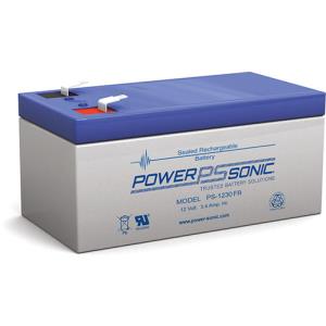Powersonic PS-1230VdS PS Series, 12V, 3.4Ah, 6 Cells, Sealed Lead Acid Rechargable Battery, 20-Hr Rate Capacity 