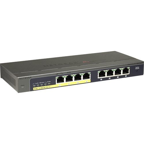 Netgear ProSafe Plus GS108PE 8 poorten Ethernetswitch - 2 Layer Supported - Bureaublad, Op muur monteerbaar - Levenslang Limited Warranty