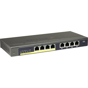 Netgear ProSafe Plus GS108PE 8 Poorten Ethernetswitch - 10/100/1000Base-T - 2 Ondersteunde laag - Bureaublad, Op muur monteerbaar - Levenslang Beperkte garantie