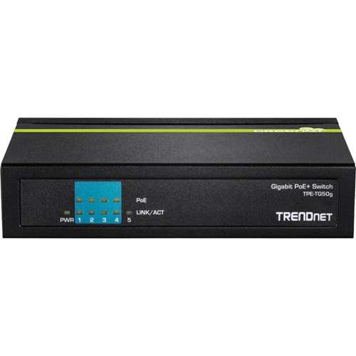 TRENDnet TPE-TG50g 5 poorten Ethernetswitch - 2 Layer Supported - Bureaublad - 3 Jaar Limited Warranty