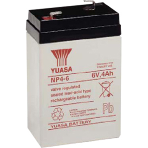 Yuasa NP4-6 Batterij - Loodzuur - Voor Multifunctioneel - Oplaadbare batterij - 6 V DC - 4000 mAh