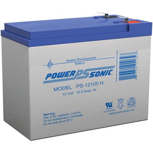 Power-Sonic PS-12100H Algemene doeleinden Batterij - 10500 mAh - Gesloten lood (SLA) - 12 V DC - Oplaadbare batterij