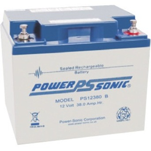 Power Sonic PS-12380 Batterij - Loodzuur - Voor Electronisch apparaat voor consumenten, Beveiligingsapparaat, Medische apparatuur, Elektrisch gereedschap, Noodverlichting, Brandalarm, Toegangscontrolesysteem, Elektrische apparatuur - Oplaadbare batterij - 12 V DC - 38000 mAh