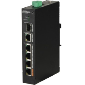 Dahua DH-PFS3106-4P-60 4 Poorten Ethernetswitch - 2 Ondersteunde laag - Modulair - 1 SFP-poorten - 60 W Stroomverbruik - Twisted-pair, Optische vezel - PoE Ports